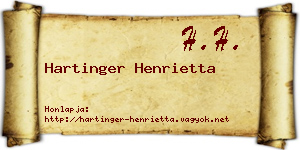 Hartinger Henrietta névjegykártya