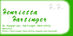 henrietta hartinger business card